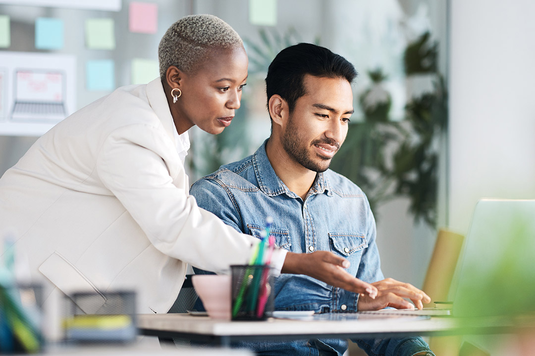 Person working on laptop with payment integration